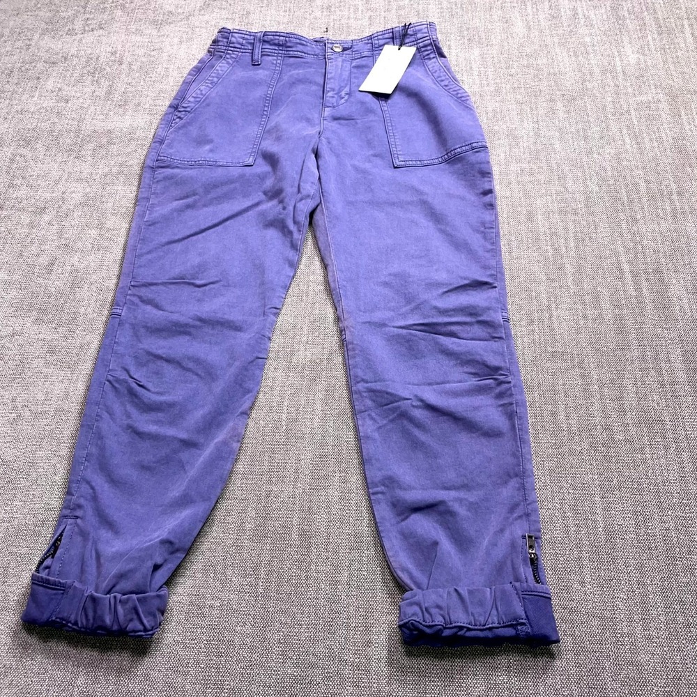 7 For All Mankind Los Angeles Jogger Pants Womens 25 Blue Side Zipper Discolored